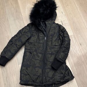 DKNY Black and Green Camouflage Jacket